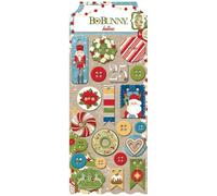 Boutons Chipboard Dear Santa 21 Pièces - Bobunny