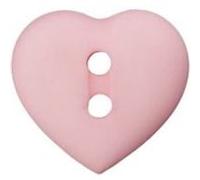 Boutons Coeur 2 trous 12 mm X 4 - Union Knopf(...) - Rose Clair Rose Clair G