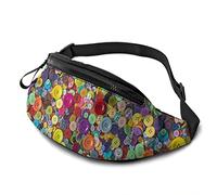 Boutons colorés Close Up Pattern Casual Fanny Taille Pack Sac Réglable Léger Sport Ceinture Taille Sac pour Sports Course À Pied Randonnée Vélo Marche
