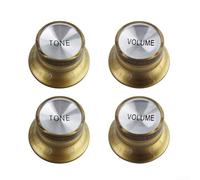 Boutons Contrôle Guitare 4pcs Aluminium Or Brun Boutons Contrôle