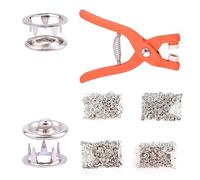 Boutons couture presse sans couture anneau ouvert goujons broches ensemble Kit vêtements bricolage toile sac outil 100 jeux de boutons et 2 pinces