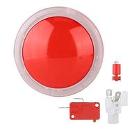 Boutons D'arcade, Bouton De Lampe LED 100 Mm, Boutons De Bâton D'arcade, Boutons Poussoirs De Jeu Vidéo D'arcade en Forme De Dôme pour Jeux PC(Rouge)