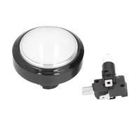 Boutons D'arcade, Grand Bouton Convexe De 60 Mm, Grand Dôme, Bouton De Commutation à 2 Pieds Avec Bouton Poussoir Lumineux LED Pour Console De Jeu Crane Machine, buzzer blind test(Blanc)