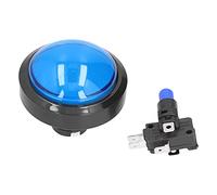 Boutons D'arcade, Grand Bouton Convexe De 60 Mm, Grand Dôme, Bouton De Commutation à 2 Pieds avec Bouton Poussoir Lumineux LED pour Console De Jeu Crane Machine(Bleu)