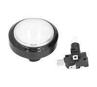 Boutons d'arcade, Gros Bouton Convexe de 60 Mm avec Lumière LED, Boutons d'arcade Standard de Style Américain Haute Sensibilité, Bouton Poussoir Dôme avec Micro-interrupteur pour Console (Blanc)