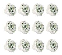 Boutons d'armoires de cuisine boutons décoratifs ronds armoire placard tiroirs commode tirer poignée 12 pièces été feuilles tropicales