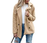 Boutons d'automne Et d'hiver, Revers, Cardigan en Molleton Ample, Manteau De Laine GâTeau De Mouton Femmes, Vestes, Hauts