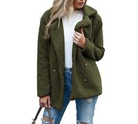 Boutons d'automne Et d'hiver, Revers, Cardigan en Molleton Ample, Manteau De Laine GâTeau De Mouton Femmes, Vestes, Hauts