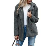 Boutons d'automne Et d'hiver, Revers, Cardigan en Molleton Ample, Manteau De Laine GâTeau De Mouton Femmes, Vestes, Hauts