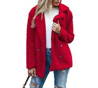 Boutons d'automne Et d'hiver, Revers, Cardigan en Molleton Ample, Manteau De Laine GâTeau De Mouton Femmes, Vestes, Hauts