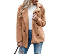 Boutons d'automne Et d'hiver, Revers, Cardigan en Molleton Ample, Manteau De Laine GâTeau De Mouton Femmes, Vestes, Hauts