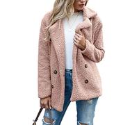 Boutons d'automne Et d'hiver, Revers, Cardigan en Molleton Ample, Manteau De Laine GâTeau De Mouton Femmes, Vestes, Hauts