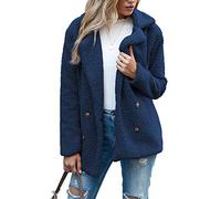 Boutons d'automne Et d'hiver, Revers, Cardigan en Molleton Ample, Manteau De Laine GâTeau De Mouton Femmes, Vestes, Hauts