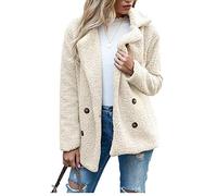 Boutons d'automne Et d'hiver, Revers, Cardigan en Molleton Ample, Manteau De Laine GâTeau De Mouton Femmes, Vestes, Hauts