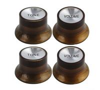 Boutons de chapeau haut-de-forme deux tons et deux tons pour guitares électriques conçus pour s'adapter aux modèles standard ST (marron)