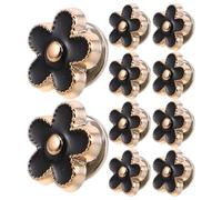 Boutons de Chemise sans Couture Fleurs Noires, Lot 20 Pièces, Alliage