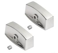 Boutons de Commande Chromés Universels pour Four et Gazinière - Poignées en Métal pour robuste avec de Fixation - Adaptateur Axe D 6mm - Remplacement Pièce Détachée Cuisson - Lot de 2 Argenté