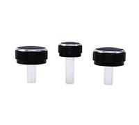 Boutons de commande noirs pour interrupteur de chauffage et climatisation, avec anneau en aluminium brillant et poignée texturée - ensemble de 3 pièces de remplacement direct pour