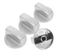 Boutons de Commande pour Cuisinière à Gaz, Lot de 4, Argenté | Alliage de Zinc, Axe 8mm, Usage Maison et Restaurant, pour Four Électrique et Brûleur