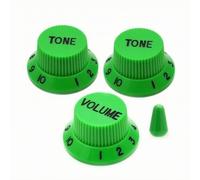 Boutons de Contrôle Guitare Électrique Bouton Moleté Molette Numérotée Capuchon Sélecteur Remplacement Plastique Interface Classique Compatible Scènes, Vert Avec Lettrage Noir