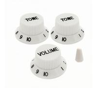 Boutons de Contrôle Guitare Électrique Bouton Molette Capuchon Sélecteur Pointe Marquage Numérique Plastique Résistant pour Contrôle Fin Volume et, Blanc Avec Lettrage Noir