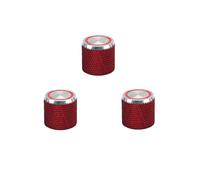 Boutons de Contrôle Métal 3 Pièces Rouge pour Guitare Électrique | Remplacement pour Commandes Volume Tonalité, Installation Facile, Capuchon Argenté, Accessoire Guitare