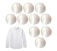 Boutons De Coque En Vrac - 10pcs Boutons De Vêtements Ronds | Conception De La Coquille De Rivière Naturelle À 2 Trous | Bouton De Définie Pour Le Cardigan, Le Costume, Le Manteau, Le Pull, Le