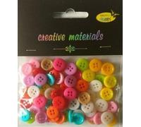 Boutons de couleur pastel 11,5mm 15g env.80pcs