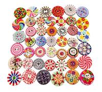 Boutons De Couture 100 Pièces, Fantaisie Et De Vêtements En Bois, Ronds Vintage