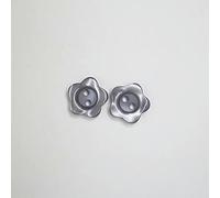 boutons de couture, 50 pcs 12,5 mm/15 mm Bouton en résine Forme de Fleur 2 Trous Bouton de Perle Accessoires de vêtement Couture Bricolage for vêtements d'enfants-Gris-12,5 mm ( Color : Grey , Size :