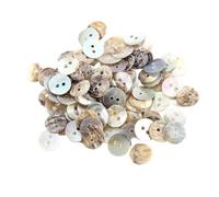 Boutons De Couture À Coque Ronde De 10mm, 2 Trous, Couleur Naturelle, Perle D'initiation, 100 Pièces/lot