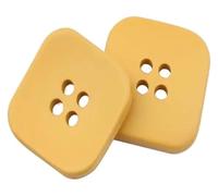 Boutons de couture, boutons artisanaux, boutons de couture, boutons en résine carrés ronds colorés for enfants 18/21/25/28/30 mm, boutons de couture for vêtements et loisirs créatifs(Square Yellow,21m