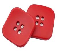 Boutons de couture, boutons artisanaux, boutons de couture, boutons en résine carrés ronds colorés for enfants 18/21/25/28/30 mm, boutons de couture for vêtements et loisirs créatifs(Square Red,25mm)