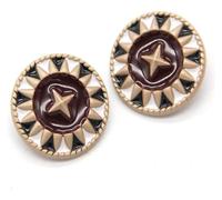 Boutons de couture, boutons artisanaux, boutons de couture, gros boutons vintage colorés en métal doré avec perles for vêtements, manteaux, accessoires de couture décoratifs faits à la main(Red Black,