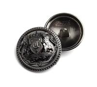 Boutons de couture pour chemises, 10 pièces/lot, 15/20/25mm, boutons de veste en or et argent, boutons en métal noir pour vêtements,Noir,25mm