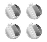 Boutons de cuisinière de remplacement universels, boutons de cuisinière, 4 pièces bouton de cuisinière à gaz, bouton de commande universel en métal de 6 mm, adaptateurs argentés, boutons de plaque de