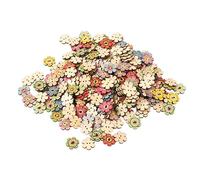 Boutons de Fleur Mignon, Boutons D'artisanat en Bois pour Bricolage, Boutons Décoratifs en Bois, Riches Couleurs et Styles, Bricolage, Matériel en Bois (300 pièces (20 mm))
