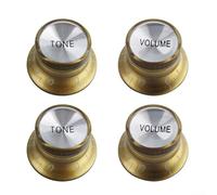 Boutons de guitare électrique Top Hat Design 2 volumes 2 tons pour Fender pour telecaster pour cts pots de précision aspect métal Accessoires (doré)