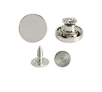 Boutons de Jeans 10Pcs - Metal Plat Jeans Remplacement Boutons Bretelles Boutons en Alliage pour Pantalon (Argent, 15mm)