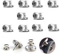 Boutons De Jeans Détachables, Paquet De 10 Argent