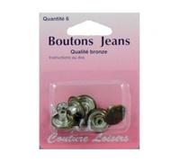 Boutons de jeans ronds 15 mm - Bronze - 6 pcs