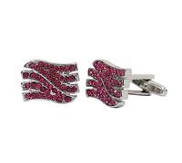 Boutons De Manchette 4 Boutons De Manchette Ronds Incrustés De Diamant Bleu Cristal Couple Français Poignets En Alliage Métallique Goujons Rouges