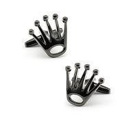 Boutons De Manchette 4 Pièces D’Argent Galvanisé Or Rose Pistolet En Or Rose Noir Hommes Palmier Couronne Forme Boutons De Manchette Noir