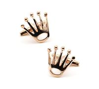 Boutons De Manchette 4 Pièces D’Argent Galvanisé Or Rose Pistolet Noir Homme Palme Couronne Forme Boutons De Manchette Or Rose