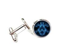 Boutons de manchette, Aura Bleue Mystérieuse, Intrication Quantique, Verseau, Douze Signes Du Zodiaque, Boucle De Manchette Personnalisée, Accessoire De Chemise, Cadeau Pour Comptable, Patron, Affai