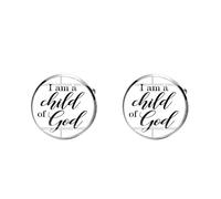 Boutons de manchette Bible I Am A Child of God de haute qualité, ajustement pour chemise homme, costume d'église, réunion, bracelet bouton bijoux religieux