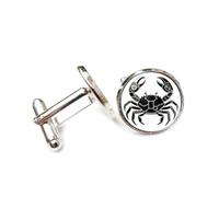 Boutons de manchette, Boucle De Manchette En Métal Lourd, Inspirée Du Crabe En Trois Dimensions Et Du Signe Du Cancer (Les Douze Signes Astrologiques), Accessoire De Chemise, Pour Un C