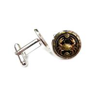 Boutons de manchette, Boucle De Manchette En Métal Lourd, Symbole Du Crabe Doré, Inspirée Du Cancer (Les Douze Signes Du Zodiaque), Accessoire De Chemise, Pour Un Comptable, Un Patron