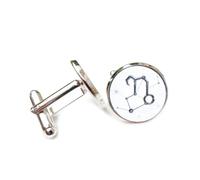 Boutons de manchette, Boucle De Manchette En Métal Tridimensionnelle Représentant Une Nébuleuse À La Topologie Stellaire Unique, Symbole Du Capricorne Et Des Douze Signes Du Zodiaque. Accessoire D