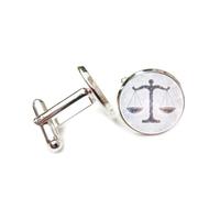 Boutons de manchette, Boucle De Manchette Fantaisie Balance Balance, Symbole D'Intrication Quantique, Représentant Les Douze Signes Du Zodiaque De La Balance. Accessoire De Chemise Idéal Comme Cadea